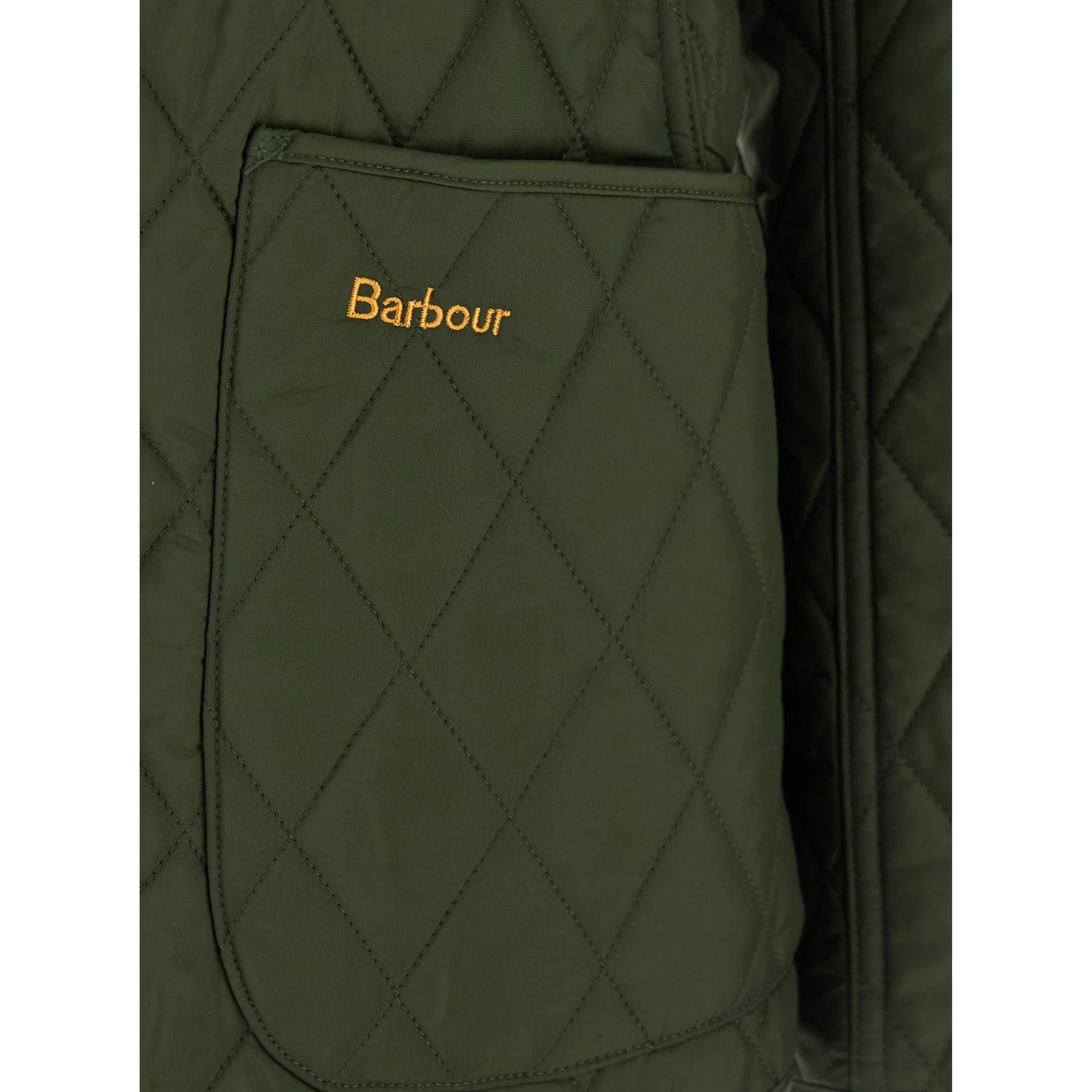 Jacket with Quilting and High Collar in Green Woman