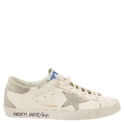 Low Sneakers Superstar Vintage Effect with Gray Pull-tab in White Leather Men