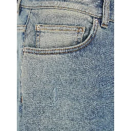 Light Blue Jeans with Ripped Details and Faded Design in Denim for Men