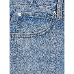 The Off-Duty Drawstring Bow Blue Jeans with Drawstring Waist and Wide Leg in Denim for Women