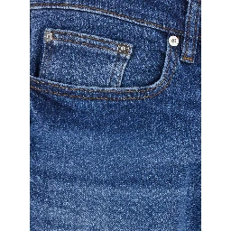 LHomme Blue Jeans with Belt Loops in Denim for Men
