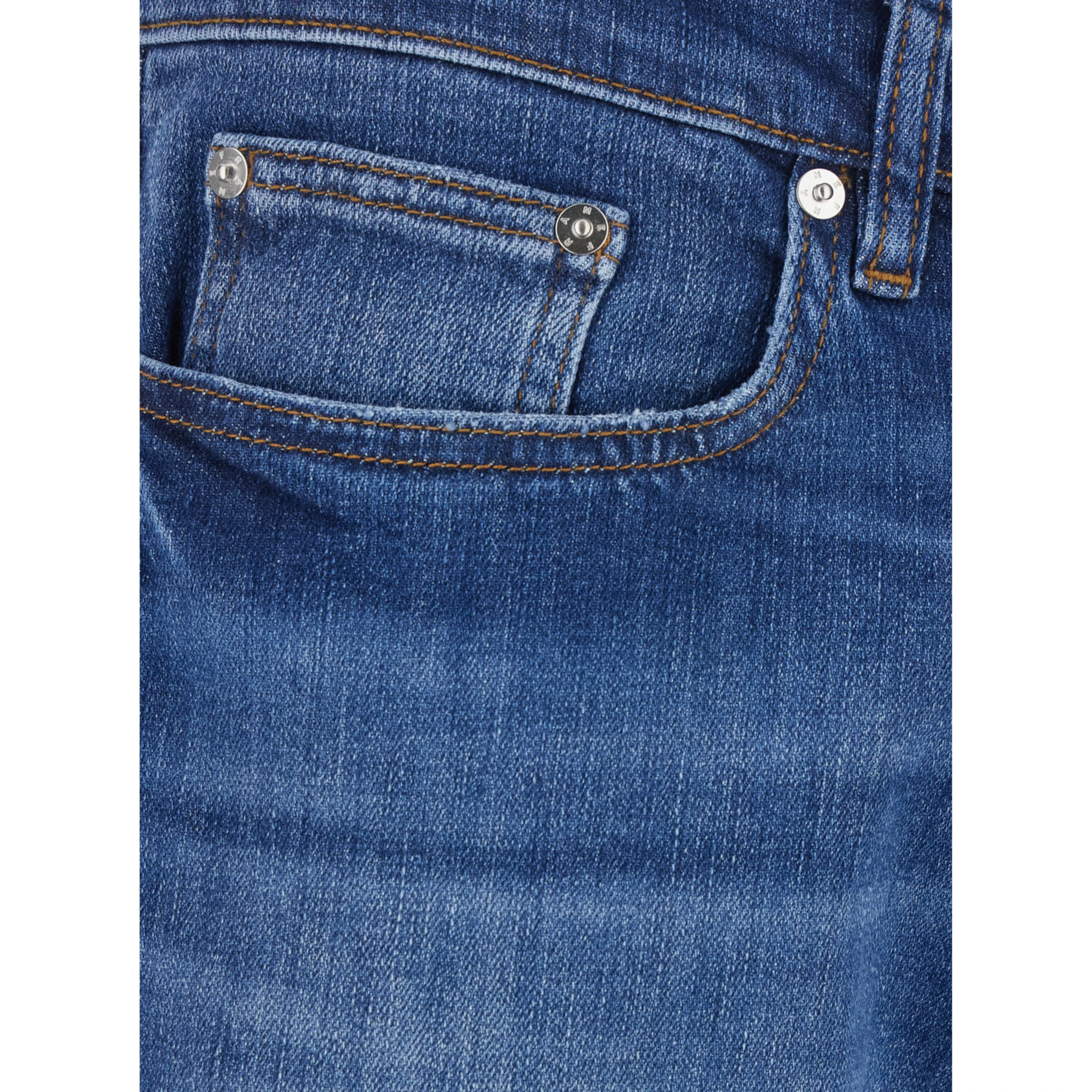 LHomme Blue Jeans with Belt Loops in Denim for Men
