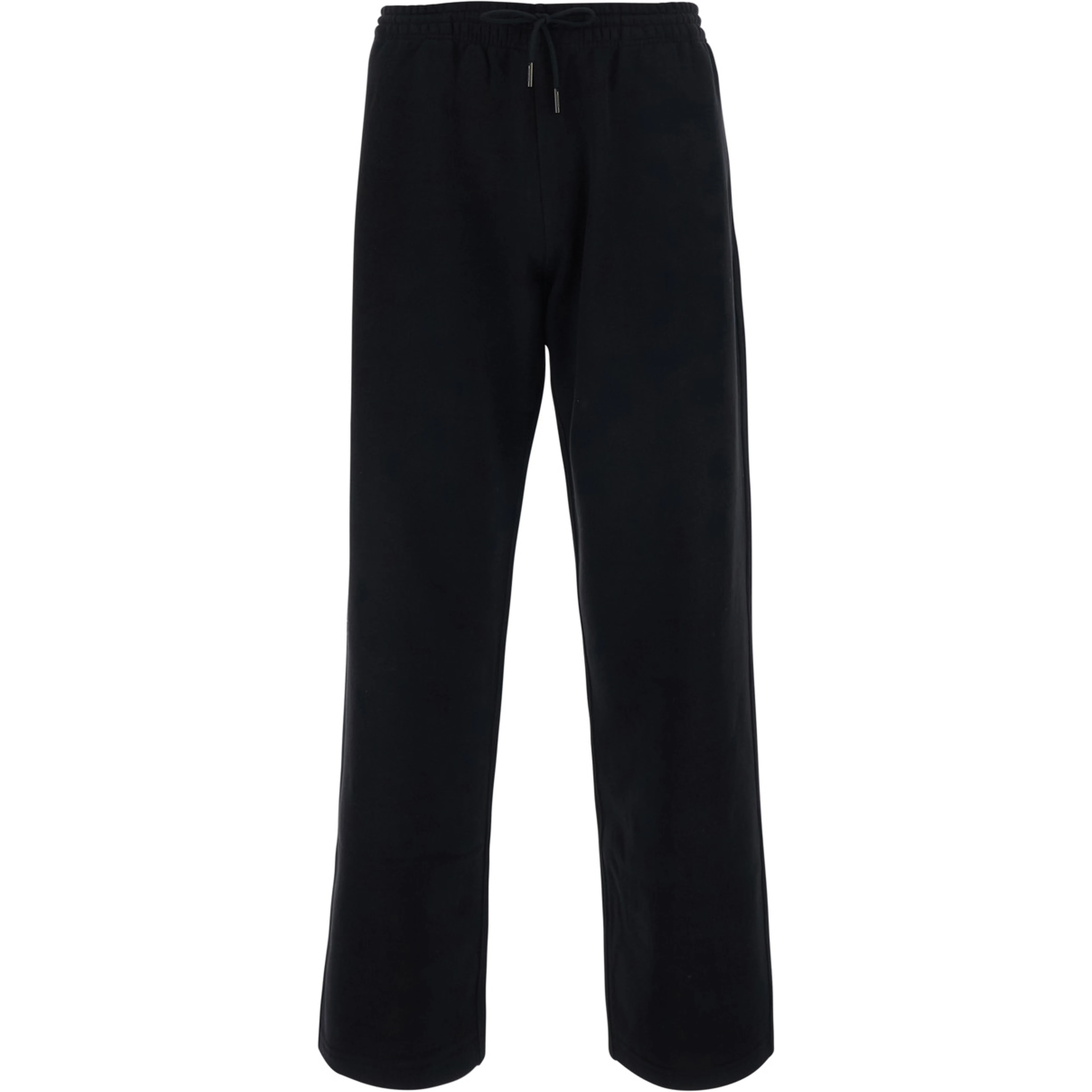 Jodie Black Pants with drawstring waist and Check patch on the back in cotton for women