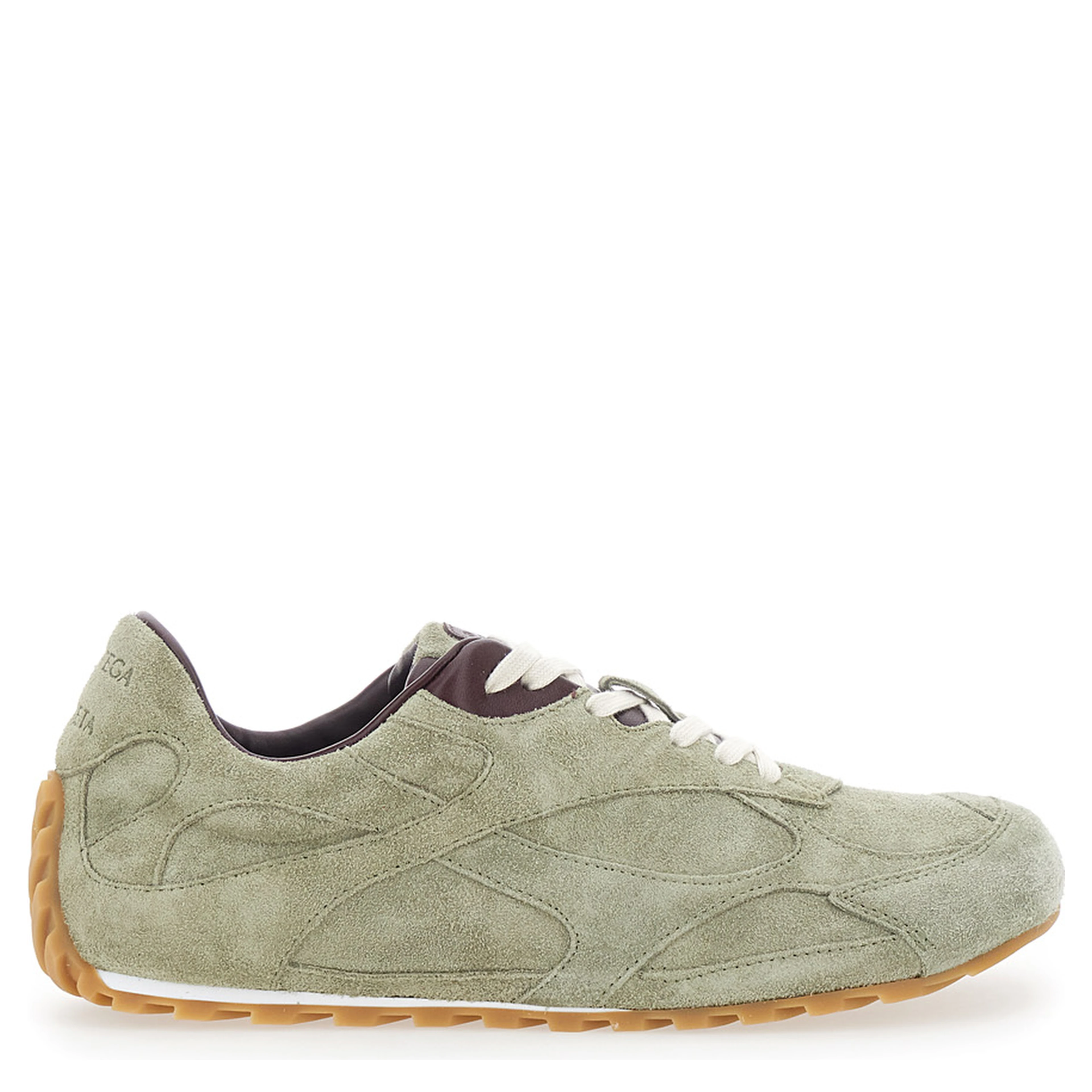 Orbit Khaki Sneakers with Logo Lettering on the Back in Suede for Women
