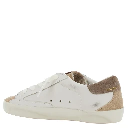 Superstar White Sneakers with Star Patch on the Side in Leather for Girl