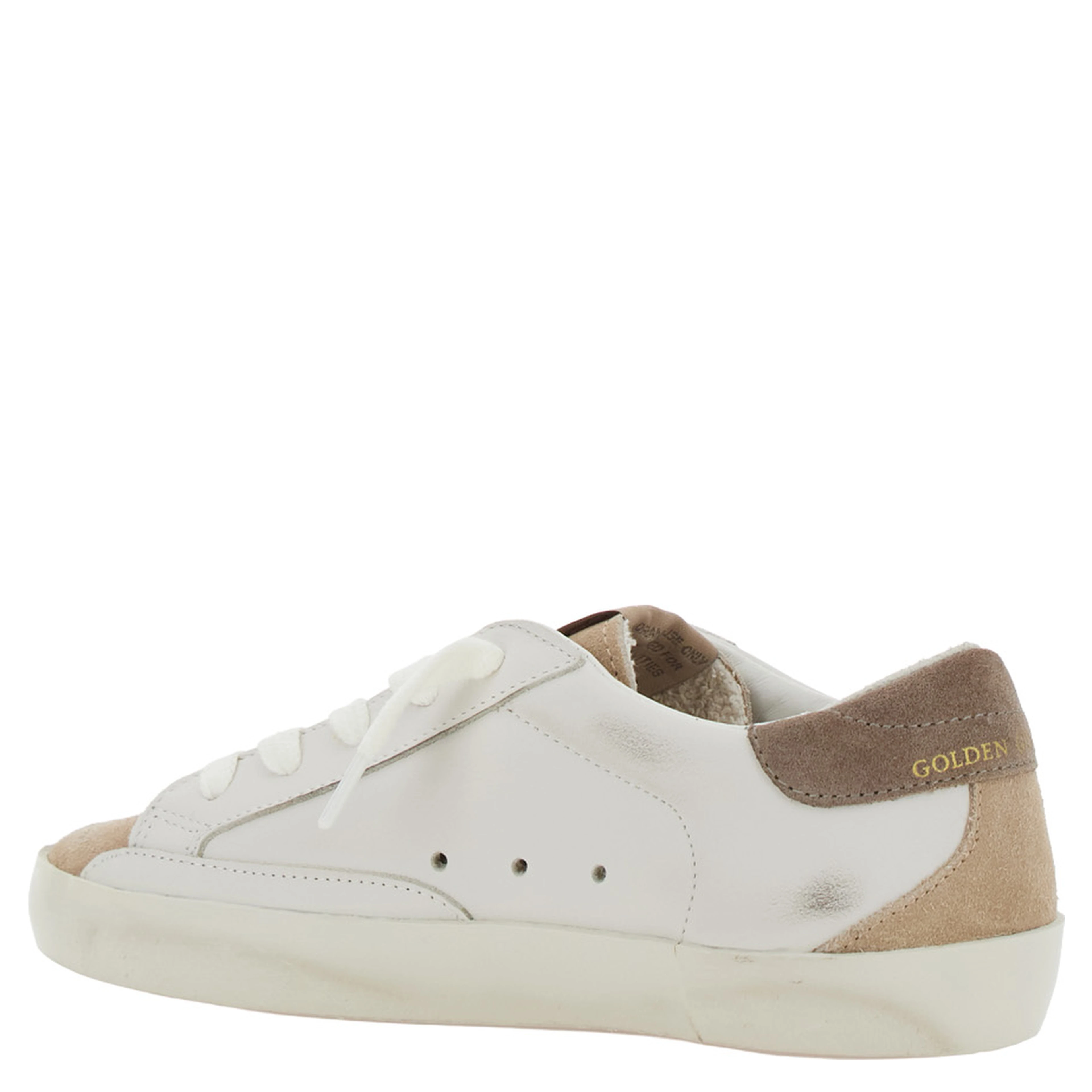 Superstar White Sneakers with Star Patch on the Side in Leather for Girl