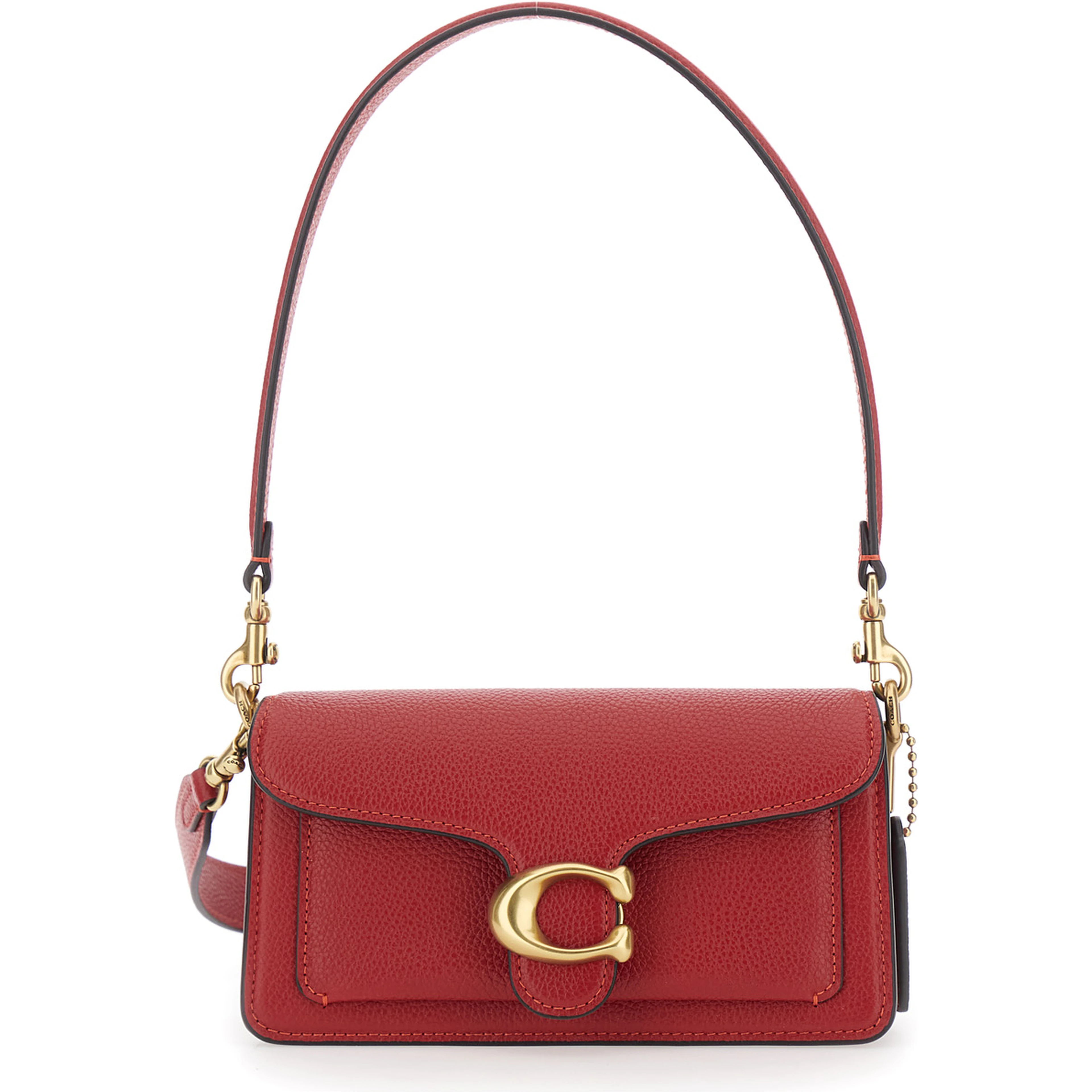 Tabby 20 Red Crossbody bag with Logo Plaque on the Front and Adjustable and Removable Strap in Leather for Women