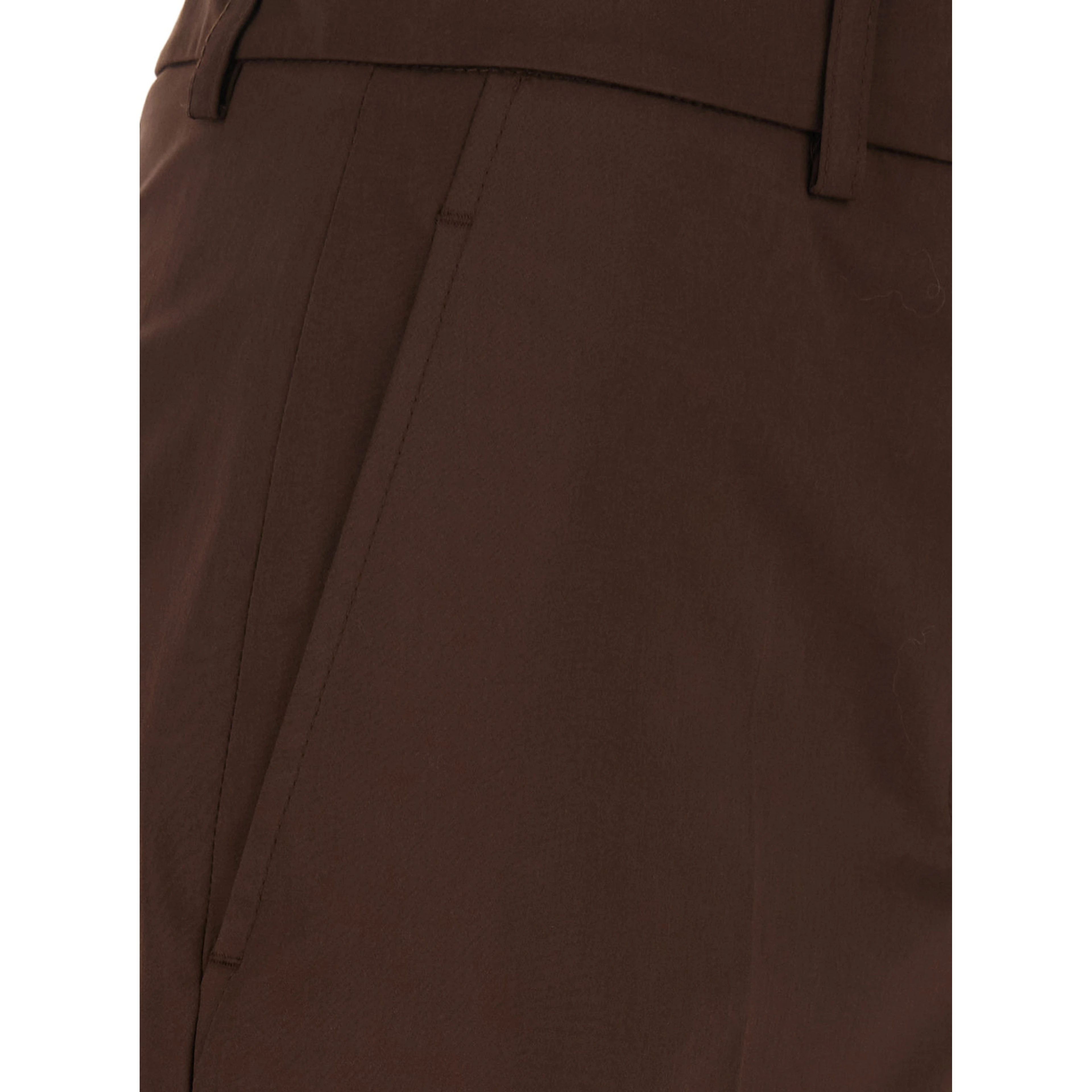Brown Bermuda Shorts Belt Loops and Two Back Welt Pockets in Cotton for Women