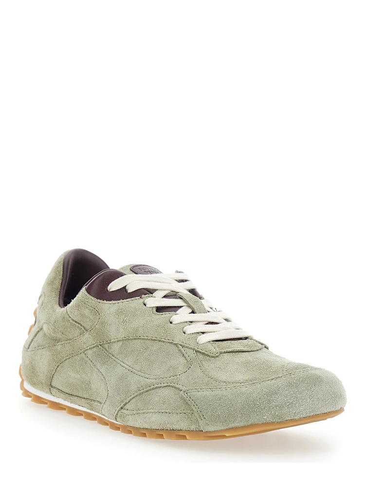 Orbit Khaki Sneakers with Logo Lettering on the Back in Suede for Women alternative