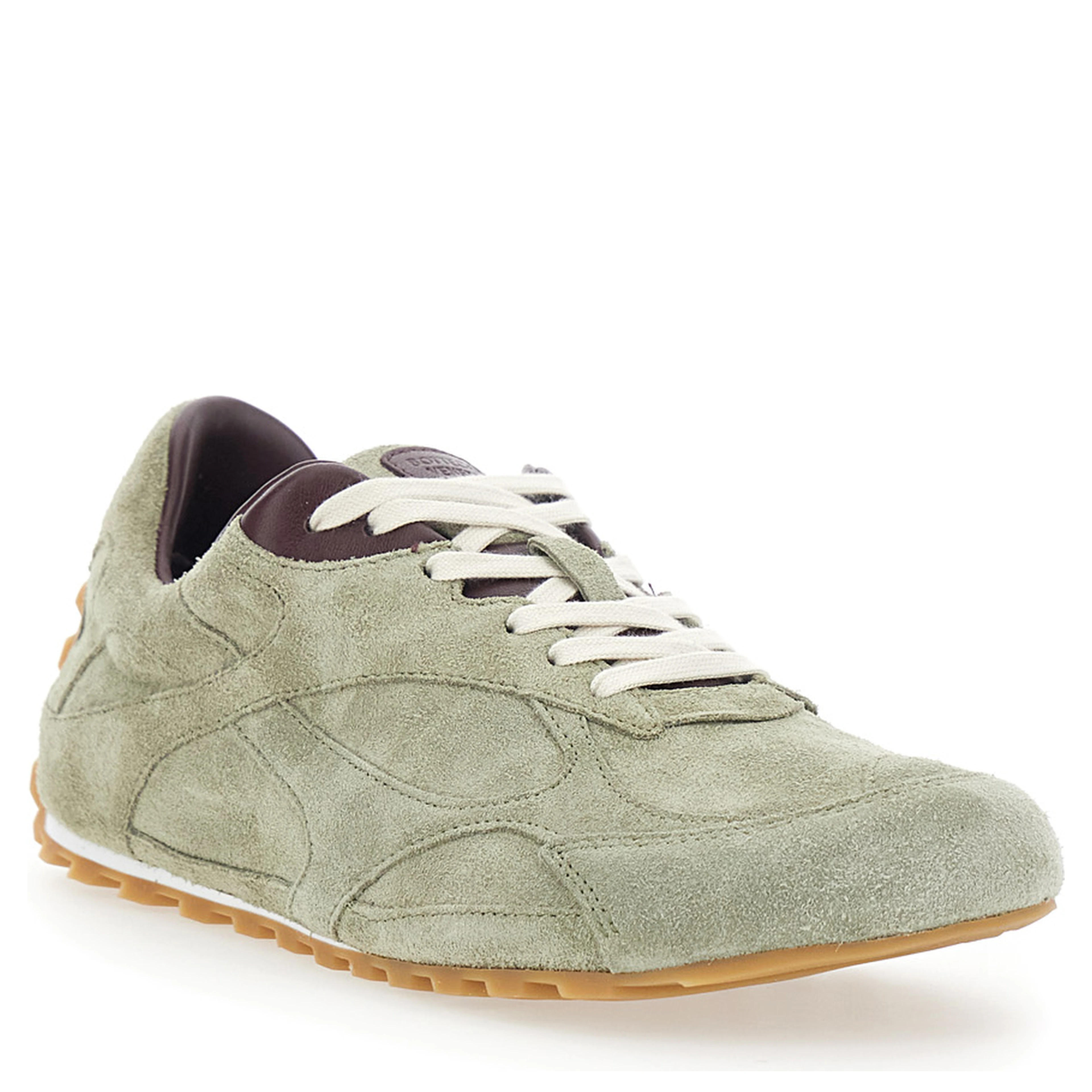 Orbit Khaki Sneakers with Logo Lettering on the Back in Suede for Women