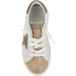 Superstar White Sneakers with Star Patch on the Side in Leather for Girl