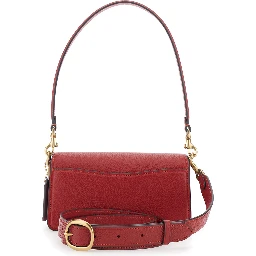 Tabby 20 Red Crossbody bag with Logo Plaque on the Front and Adjustable and Removable Strap in Leather for Women