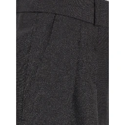 Brown High-waisted trousers with hidden front closure in wool for women