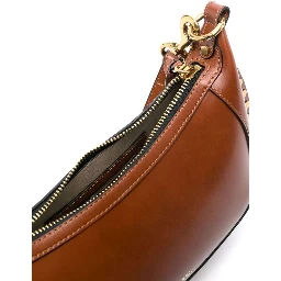 Shoulder Bag Oskan Moon with Studs in Brown Leather for Women
