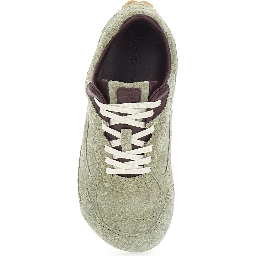 Orbit Khaki Sneakers with Logo Lettering on the Back in Suede for Women