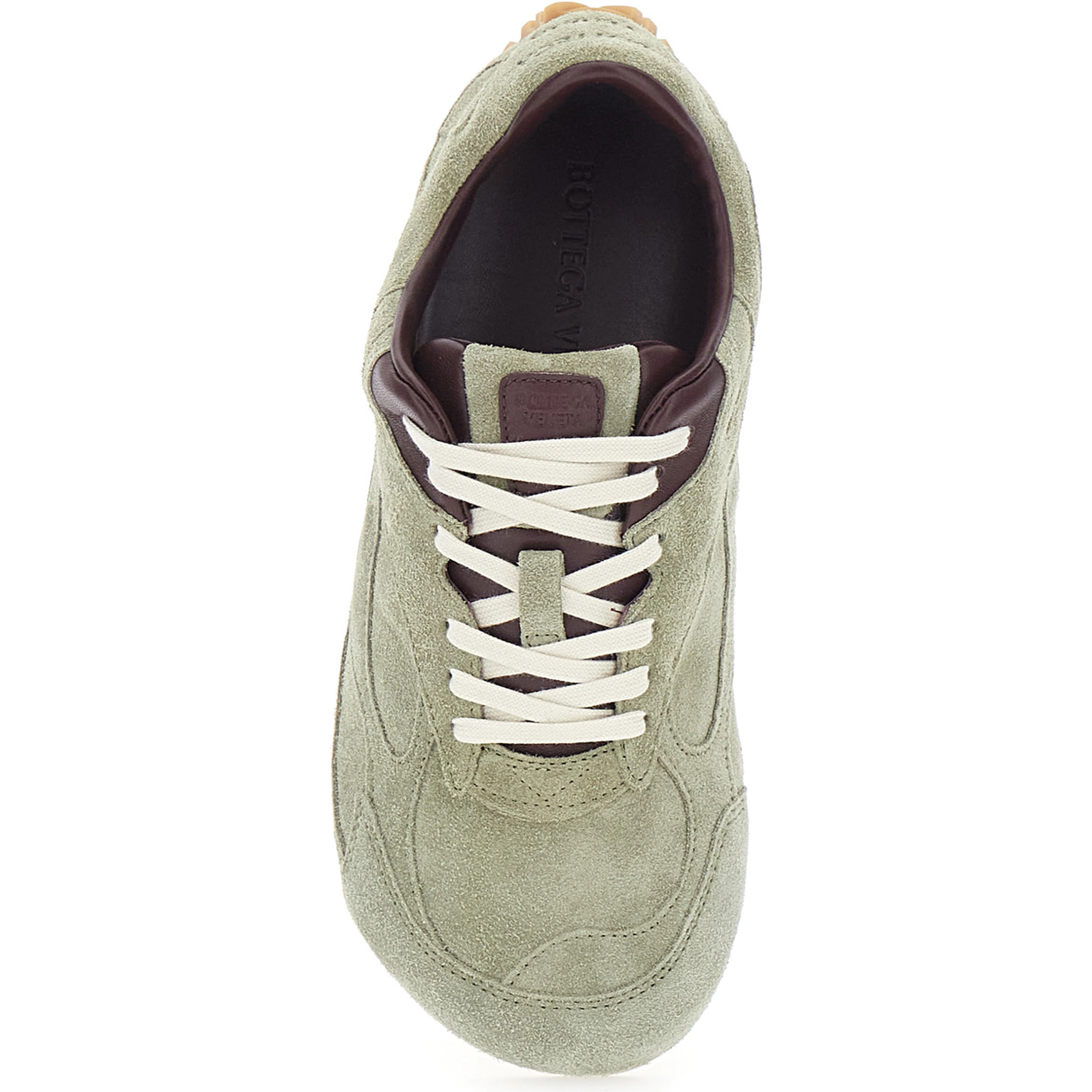 Orbit Khaki Sneakers with Logo Lettering on the Back in Suede for Women