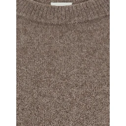 TRISTAN beige Sweater with round neck and Dropped shoulders in wool and yak women