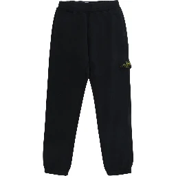 Black Pants with elasticated waist and logo patch on the front in cotton Boy