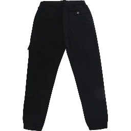 Black Pants with elasticated waist and logo patch on the front in cotton Boy
