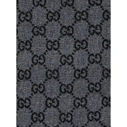Scarf GG with Fringed Edge in Gray Wool Men