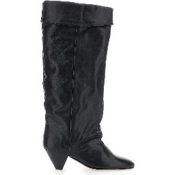 ELITA-GZ Boots with Heel, in Leather, Black, Women