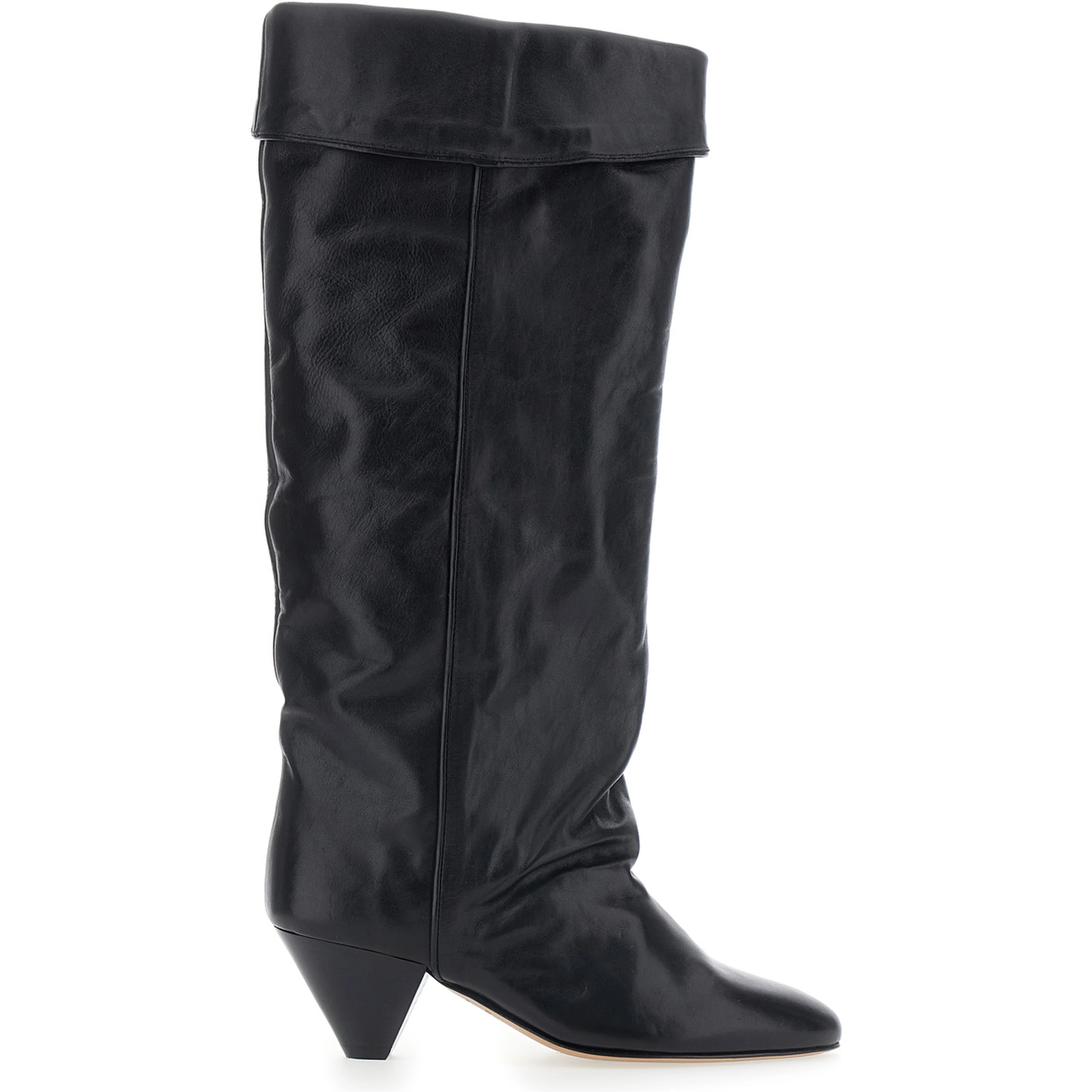 ELITA-GZ Boots with Heel, in Leather, Black, Women