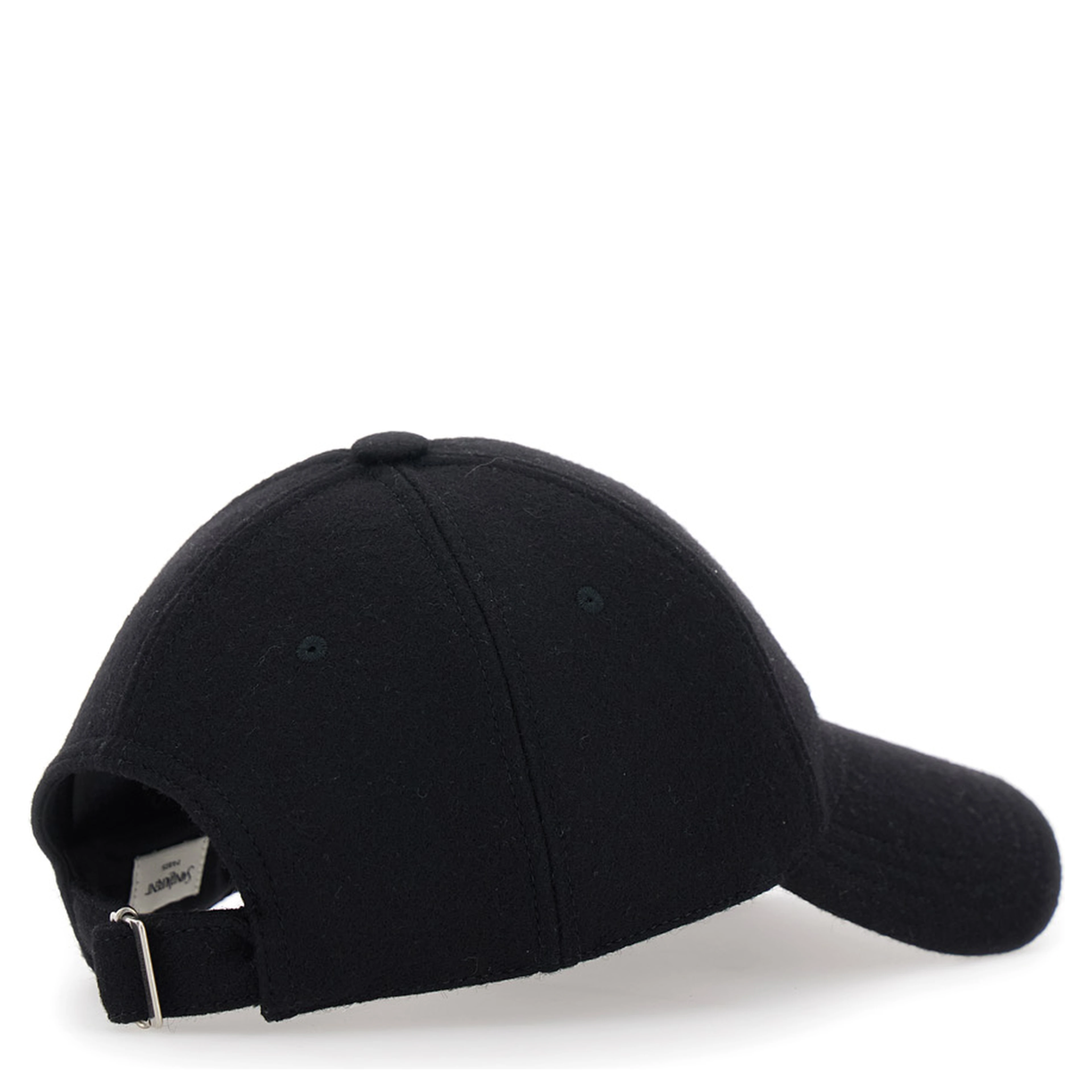 Black Baseball Cap with Cassandre Embroidery in Wool for Men
