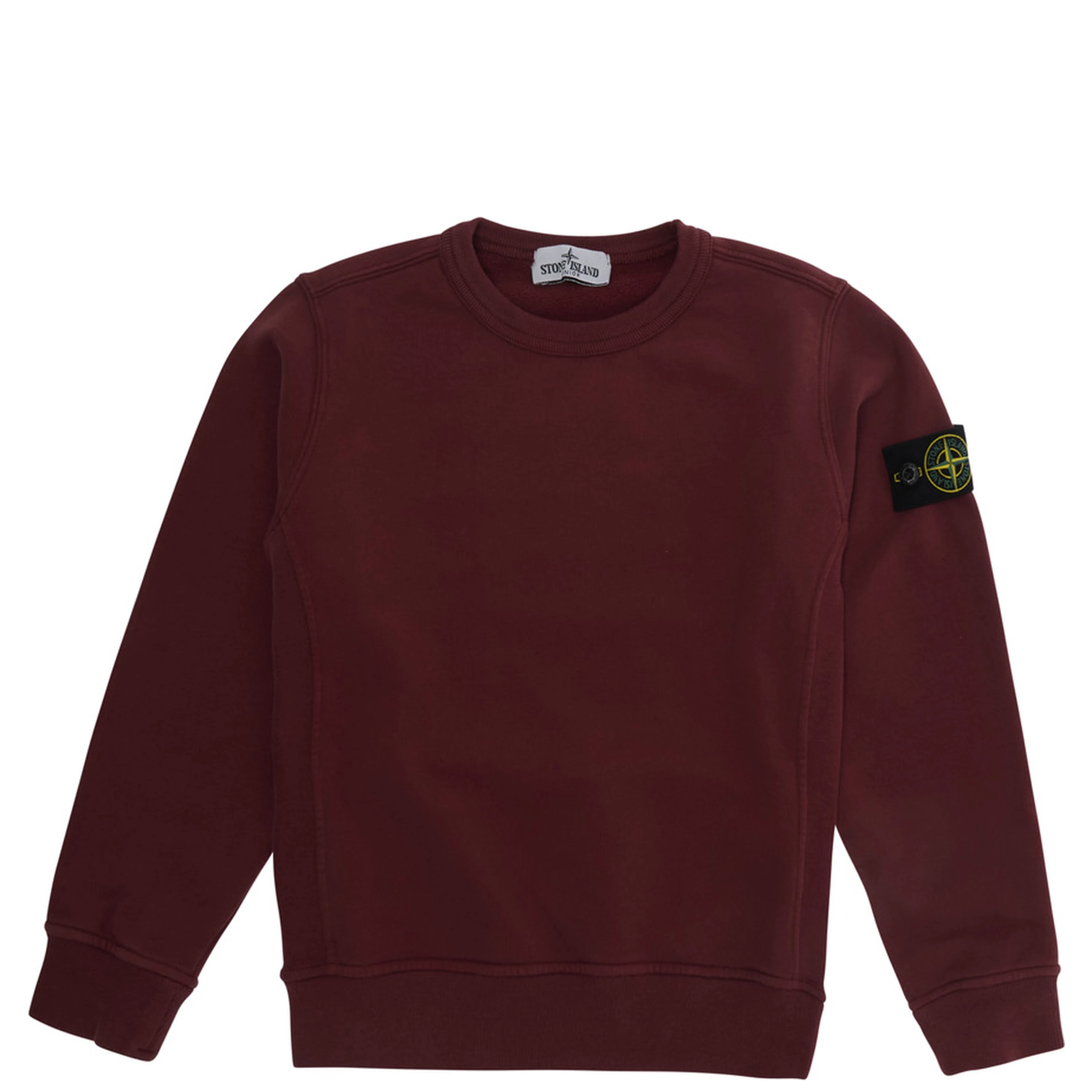 Red Crewneck Sweatshirt with Logo Patch on the Sleeve in Cotton Boy