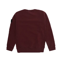 Red Crewneck Sweatshirt with Logo Patch on the Sleeve in Cotton Boy
