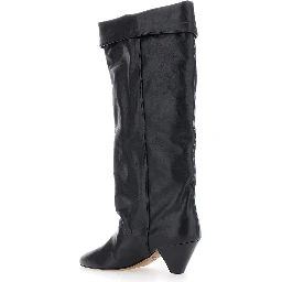 ELITA-GZ Boots with Heel, in Leather, Black, Women