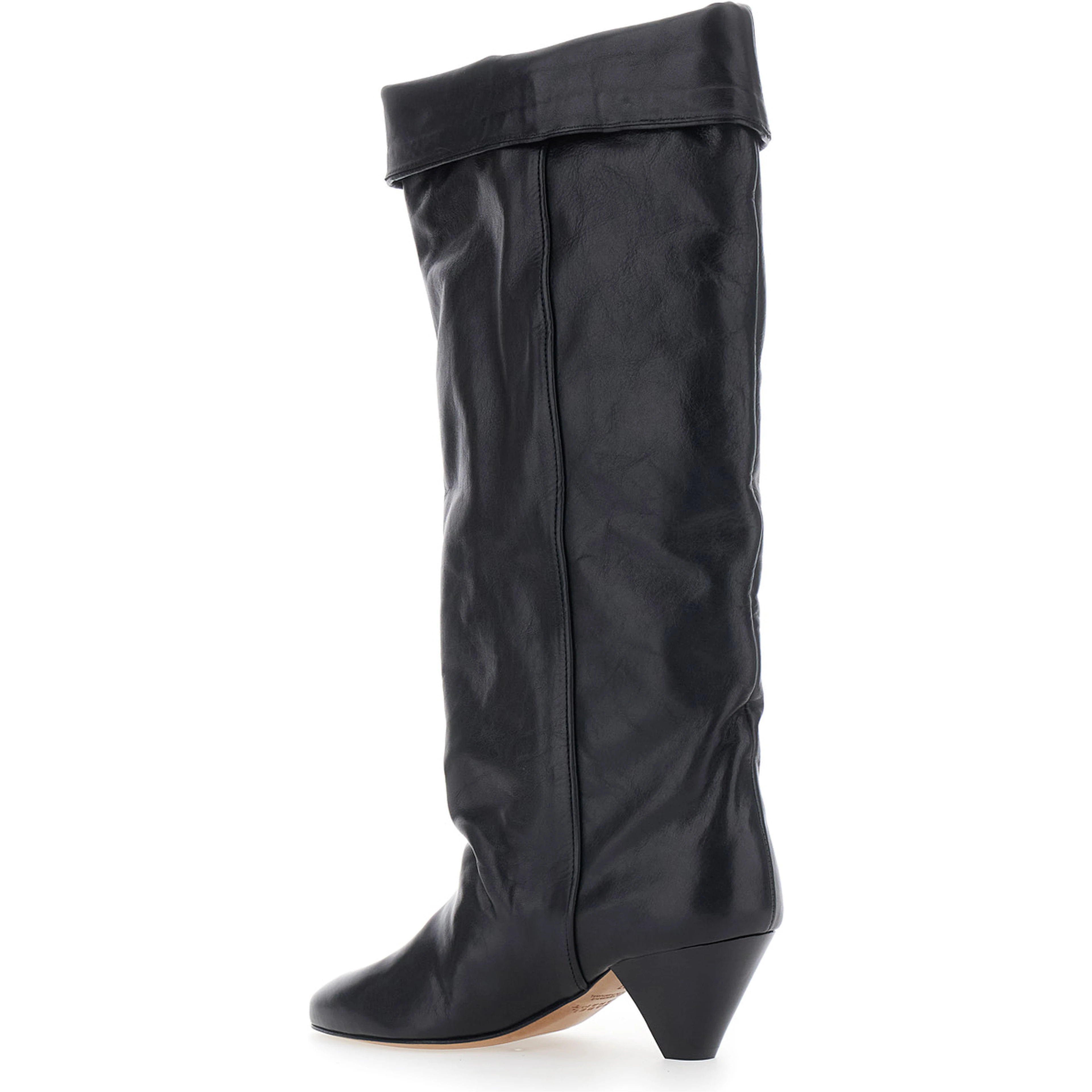 ELITA-GZ Boots with Heel, in Leather, Black, Women