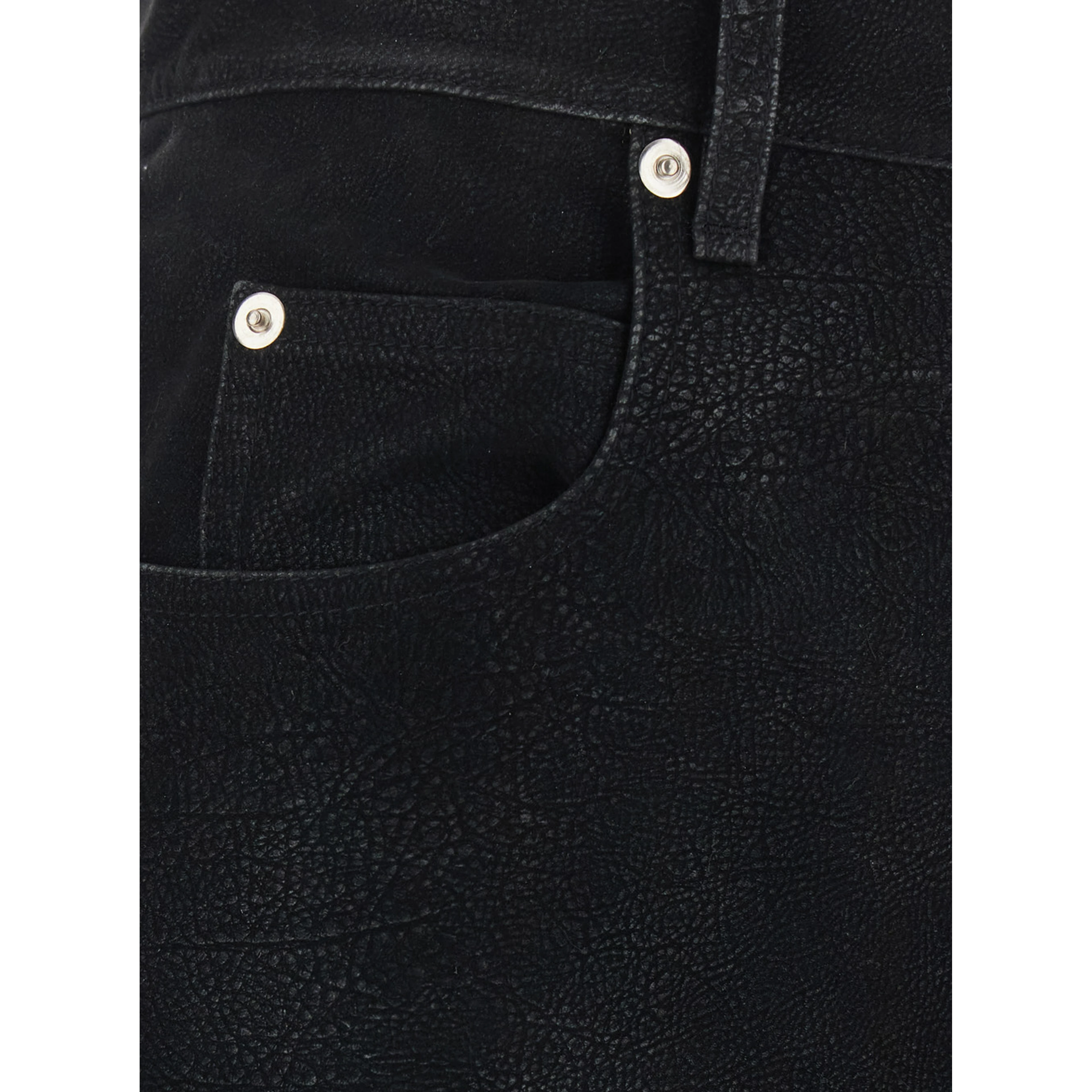 BISANE black skirt with logo patch on the back in leather-effect fabric for women