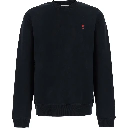 Blue Sweatshirt with AMI de Coeur Logo on the Front in cotton for Men