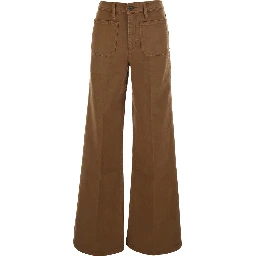 Le Slim Palazzo Brown jeans with Wide Leg in Denim for Women