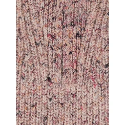 ANITA pink Sweater with high neck and zip closure in wool and cotton blend women