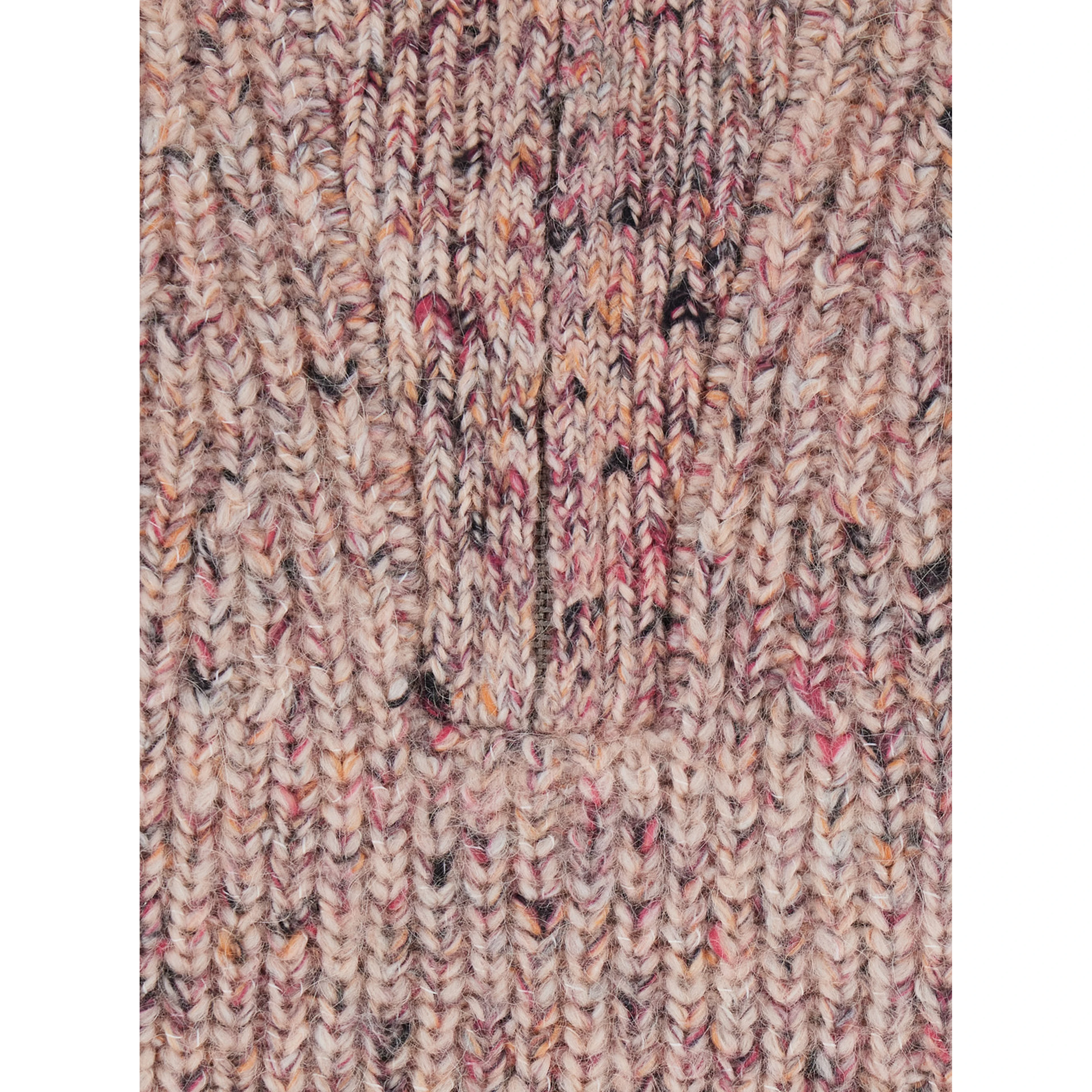 ANITA pink Sweater with high neck and zip closure in wool and cotton blend women