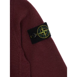 Red Crewneck Sweatshirt with Logo Patch on the Sleeve in Cotton Boy