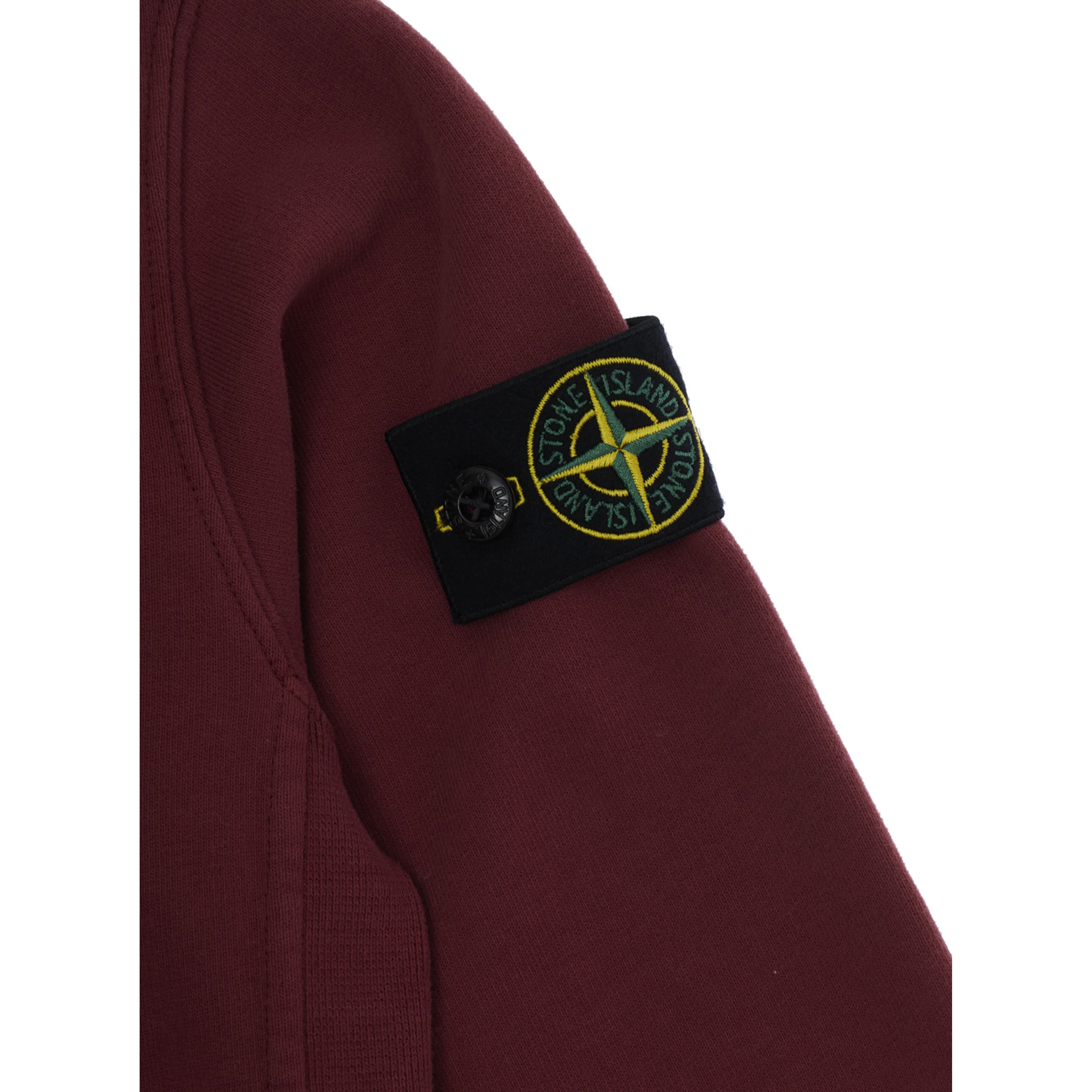 Red Crewneck Sweatshirt with Logo Patch on the Sleeve in Cotton Boy