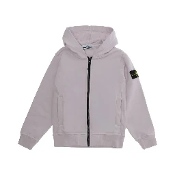Pink Hooded sweatshirt with fixed hood and logo patch on the sleeve in cotton Boy