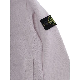 Pink Hooded sweatshirt with fixed hood and logo patch on the sleeve in cotton Boy