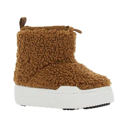 JR SPARK TUBE MID FLEECE brown fleece-lined boots for boy