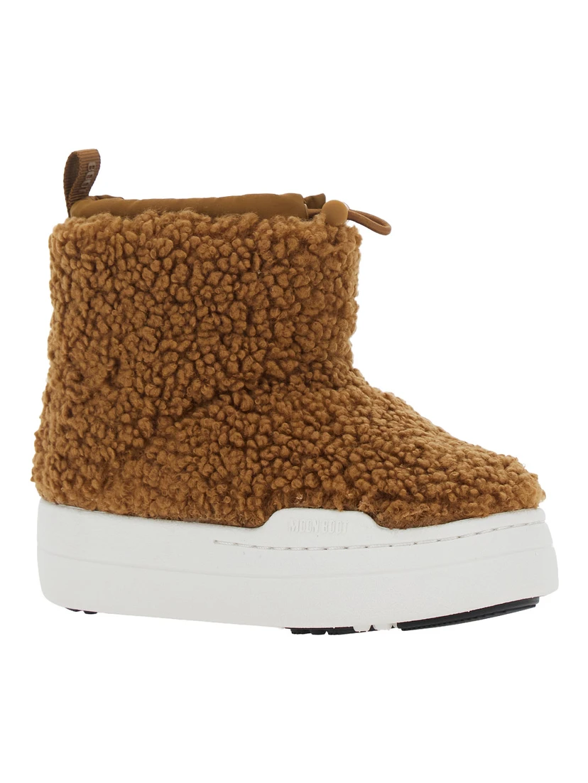 JR SPARK TUBE MID FLEECE brown fleece-lined boots for boy