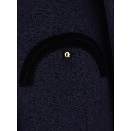 Resolute Blue Double-breasted Jacket with Peak Revers in Cotton for Women