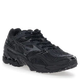 WAVE MUSTANG LS Shoes with rubber sole and black tech fabric upper for men