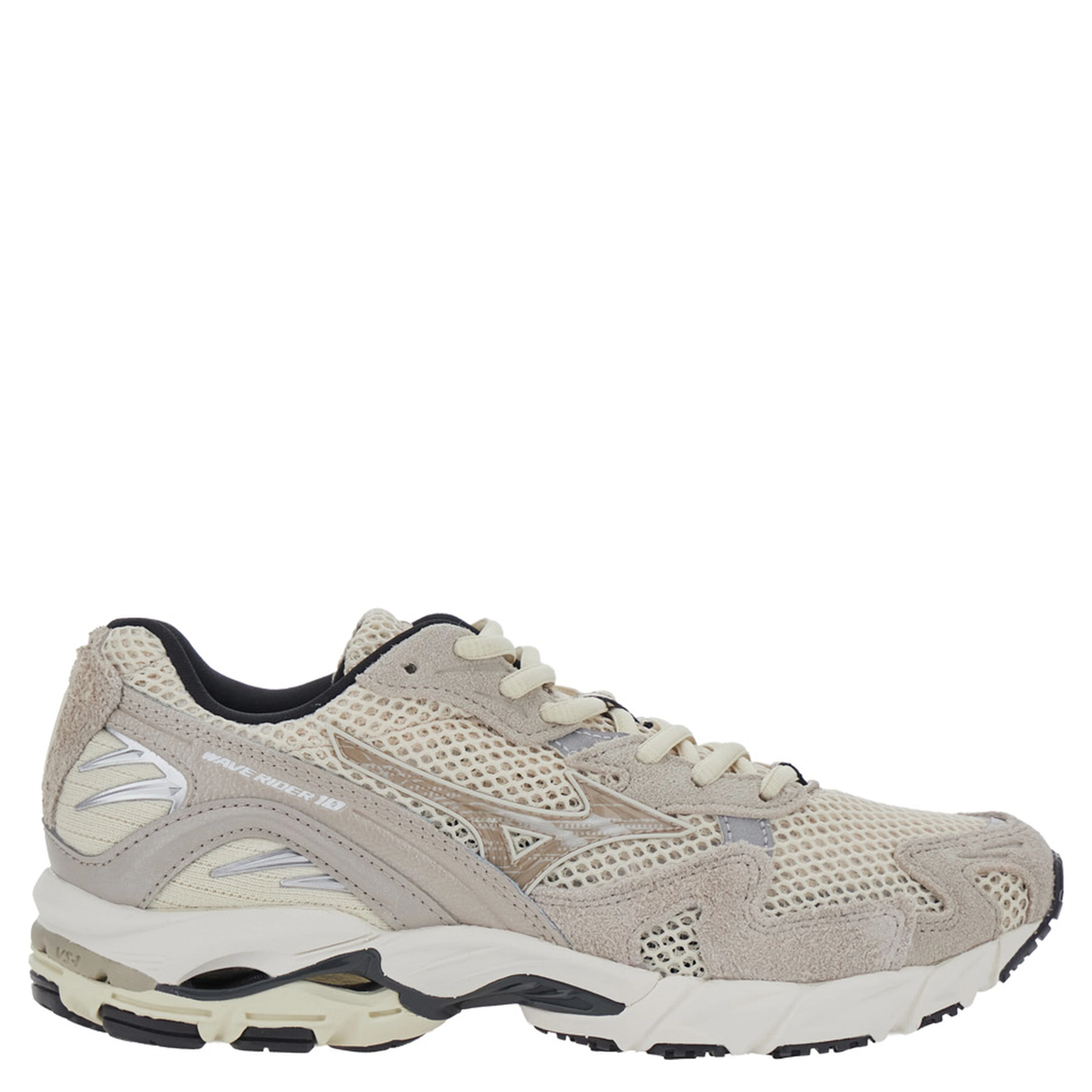 WAVE RIDER 10 Shoes with cushioning sole and Tech Fabric upper, Beige, unisex