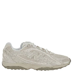 U204 Gray Low Top Sneakers with Logo Patch on the Side in Leather and Fabric Unisex