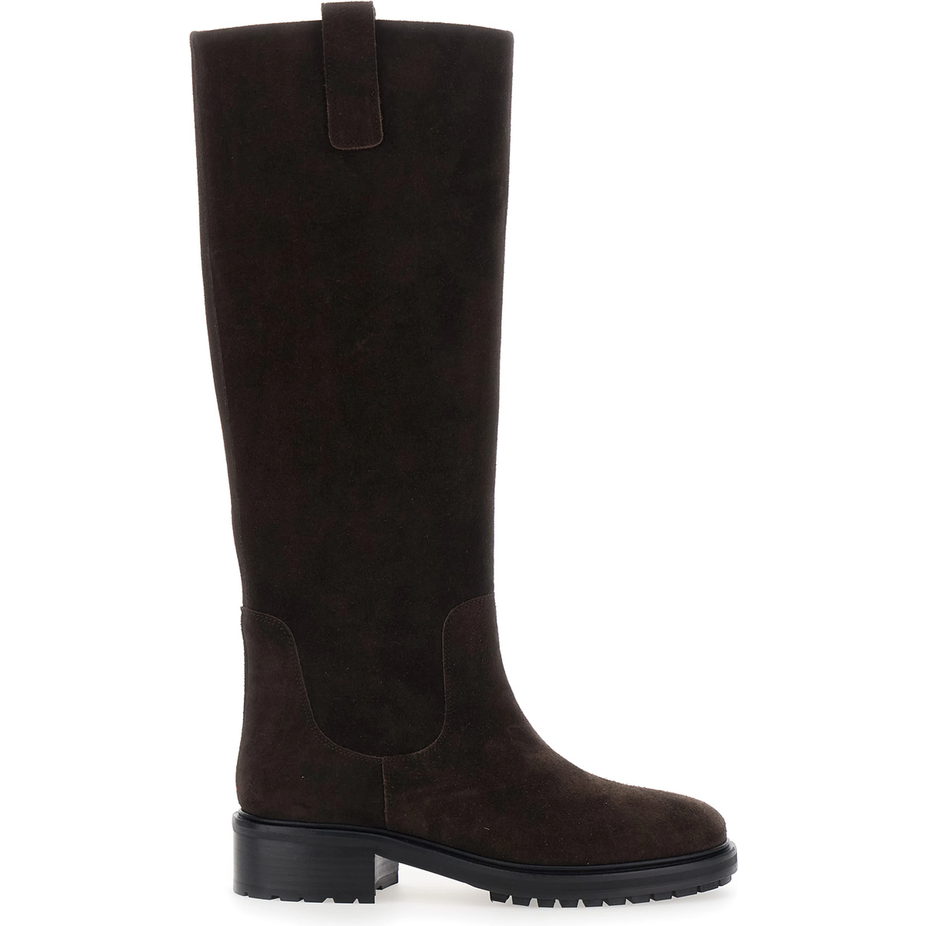 Henry Brown Boots with Low Heel in Suede for Women