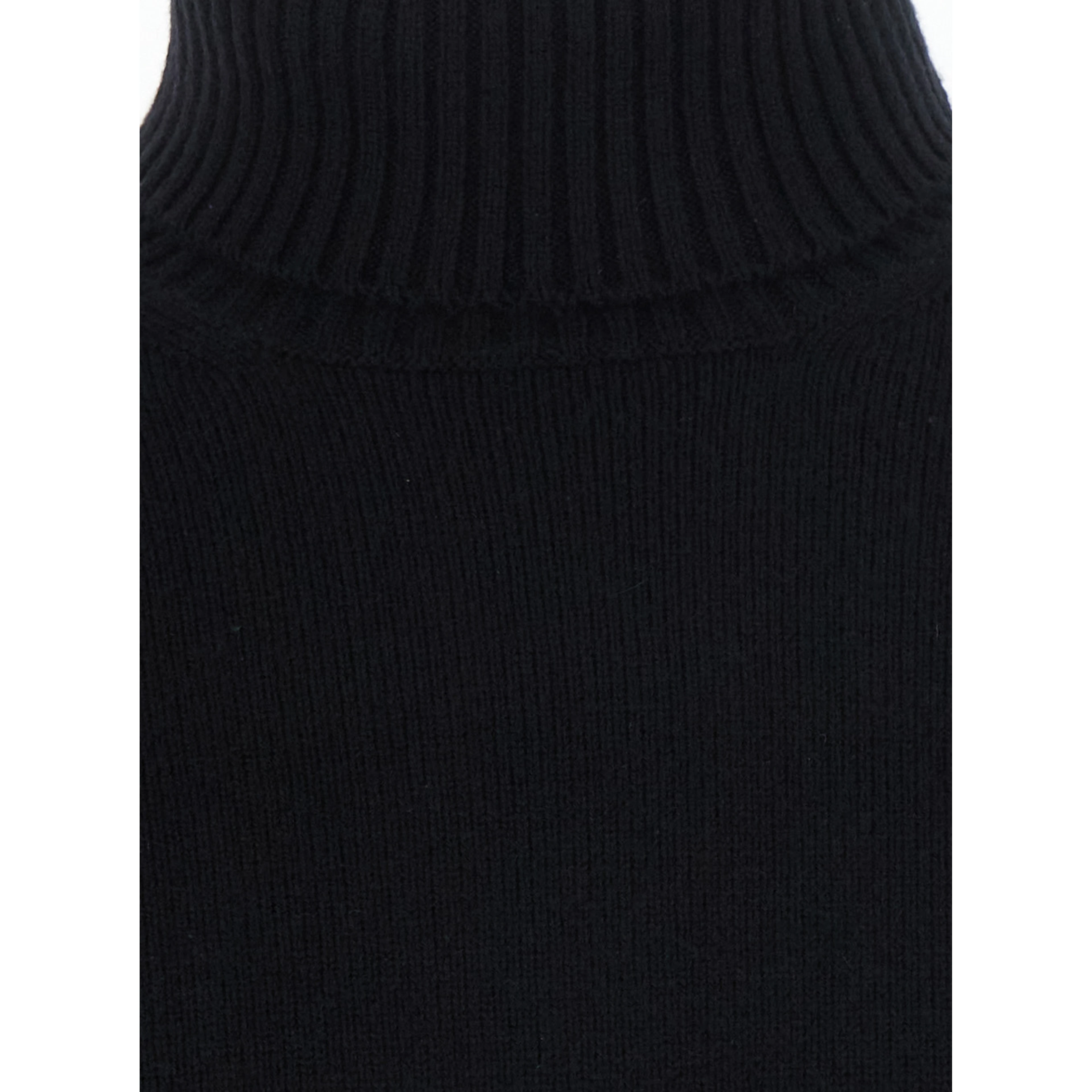 Black Turtleneck sweater with long sleeves in wool and cashmere for men