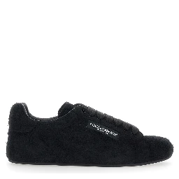 Portofino Black Sneakers with logo patch on the side and logo on the tongue in suede for men