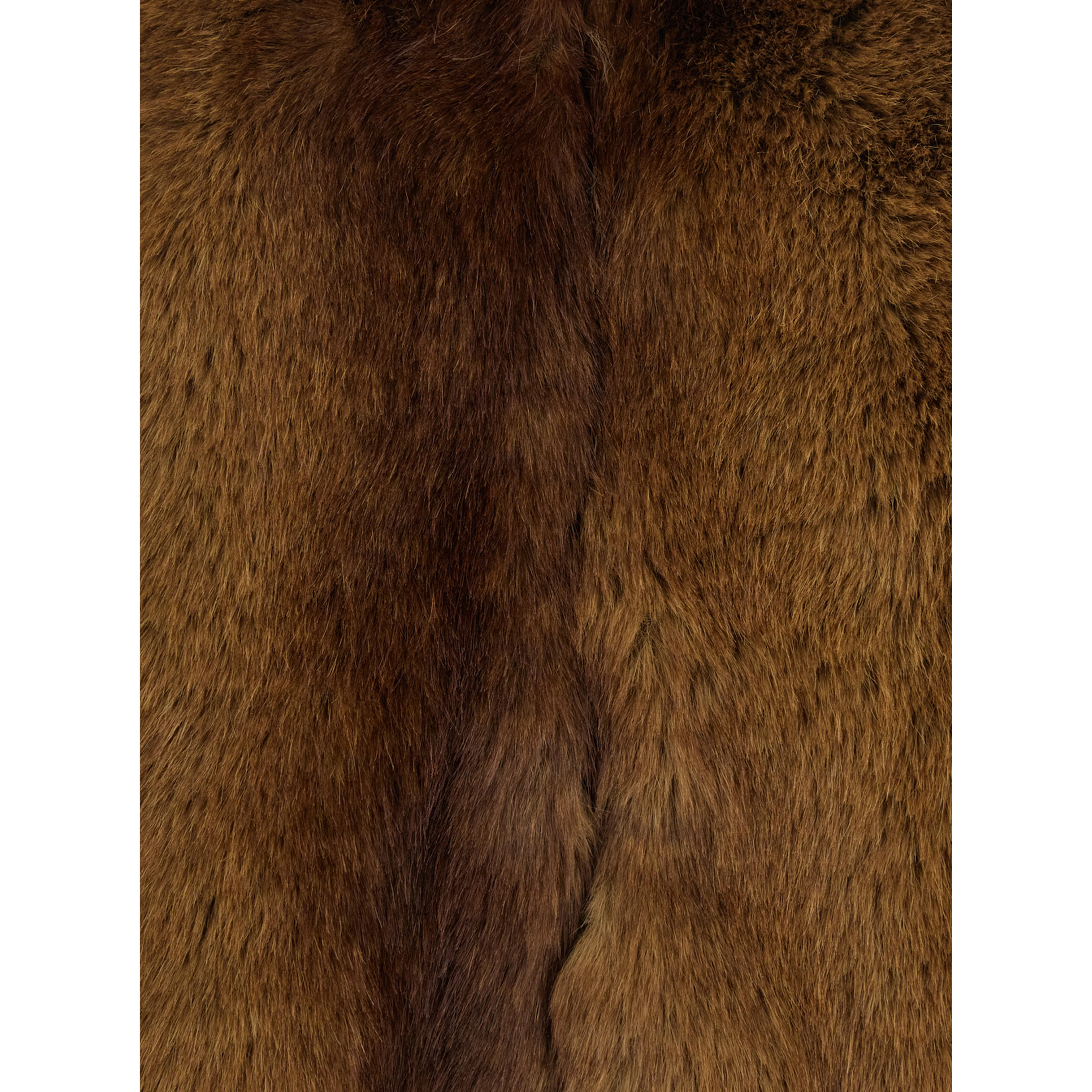 LAILA brown Fur vest with high neck in eco-fur for women
